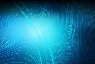 Eğri çizgileri olan koyu mavi vektör arkaplan. Basit eğri biçiminde parlak renkli bir illüstrasyon. Broşürler, broşürler için doku.