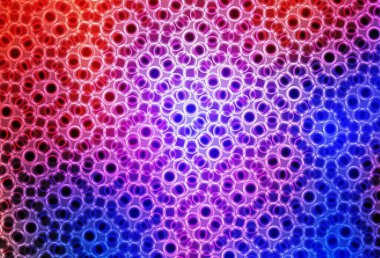 Açık mavi, noktalı kırmızı vektör arkaplanı. Renkli su damlaları olan modern soyut çizimler. Güzel web siteleri için desen.