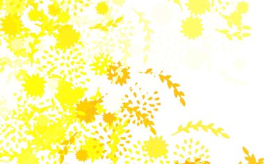 Açık Turuncu vektör arkaplanını çiçeklerle, güllerle karalıyor. Origami tarzında çiçeklerin karalama çizimi. İş tasarımınız için yepyeni bir tarz.