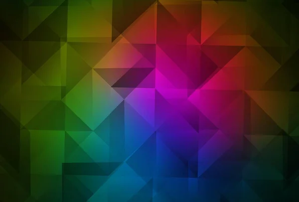 Dark Pink Textura Mosaico Triângulo Vetorial Verde Glitter Ilustração Abstrata — Vetor de Stock