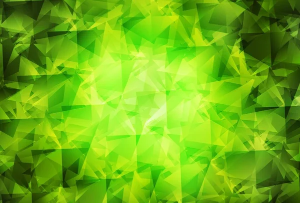 Luz Verde Amarelo Vetor Triângulo Mosaico Fundo Elegante Ilustração Poligonal — Vetor de Stock