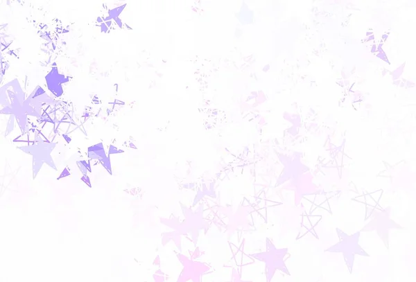 Světle Fialová Růžový Vektor Pozadí Barevnými Hvězdami Zářící Barevná Ilustrace — Stockový vektor
