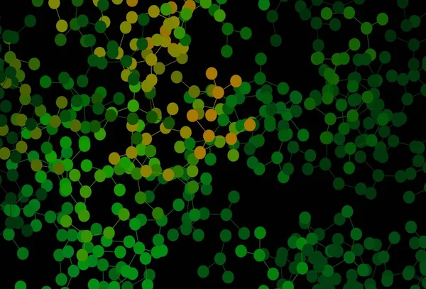 Donkergroen Geel Vector Patroon Met Artificiële Intelligentie Netwerk Kleurrijk Design — Stockvector