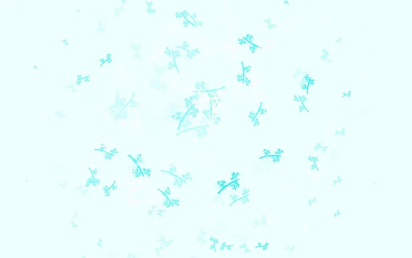 Bleu Clair Motif Vectoriel Vert Doodle Avec Des Branches Une — Image vectorielle