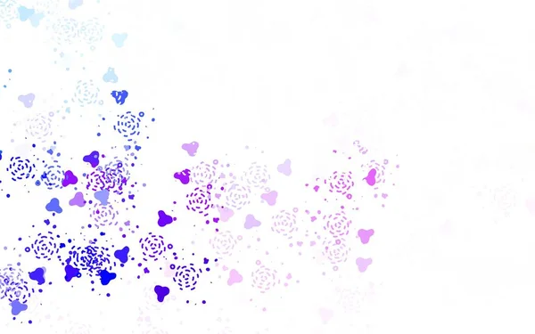Светло Розовый Синий Векторный Фон Цветами Простая Красочная Иллюстрация Абстрактными — стоковый вектор