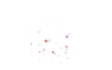 Açık mavi, daireli kırmızı vektör şablonu. Doğa tarzında renkli baloncuklu soyut illüstrasyon. Reklamlar, broşürler için desen.