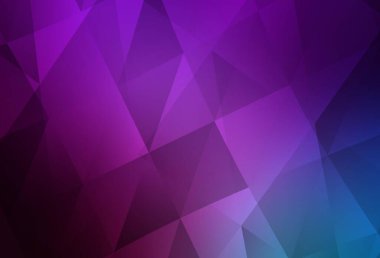 Açık Pembe, Mavi vektör soyut mozaik desen. Gradyanı olan üçgen geometrik örnek. Web siteniz için çokgen tasarım.