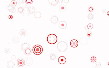 Küreli açık kırmızı vektör deseni. Parlak renkli soyut çemberlerin olduğu bir resim. Marka kitabınız için yeni şablon.