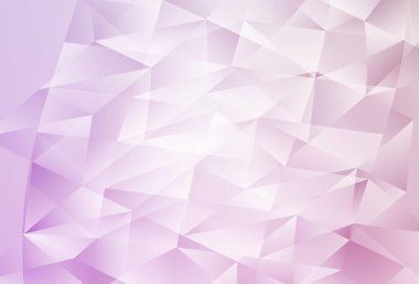 Üçgen biçiminde açık mor vektör dokusu. Üçgen şekilli ışıltılı soyut çizimler. Broşürler, broşürler için desen
