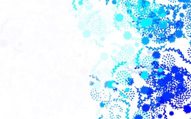 Çiçekli hafif Mavili vektör karalama şablonu karalama stili ve çiçekler. Ağ ve ambalaj için elle boyanmış tasarım.