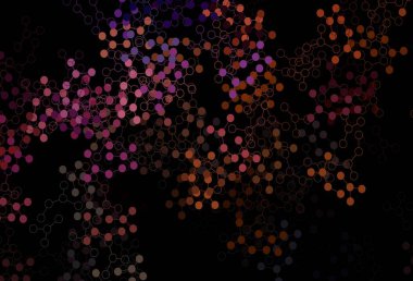 Koyu pembe, kırmızı vektör dokusu ve yapay zeka konsepti. Soyut şablondaki yapay zeka şekilleriyle parlayan illüstrasyon. Zeka ve yenilik reklamları için şablon.