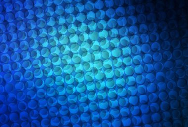 Lekeli koyu mavi vektör arkaplan. Bulanık dekoratif tasarım baloncuklu soyut tarzda. Fütürist reklamlar ve kitapçıklar için şablon.