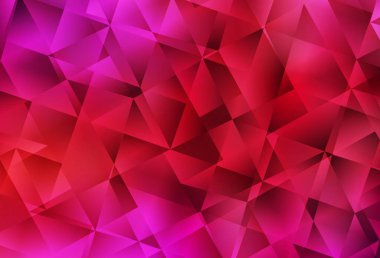 Açık Kırmızı Vektör Çokgen arkaplanı. Üçgenli modern soyut çizim. Cep telefonunun arka planının şablonu.