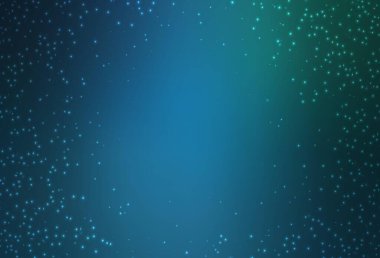 Açık mavi, astronomik yıldızlı yeşil vektör arkaplan. Parlak astronomik yıldızlı parlak renkli çizimler. Astroloji web siteleri için desen.