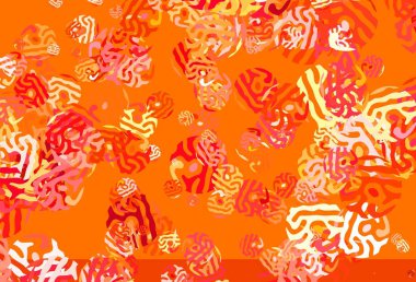 Açık kırmızı, soyut şekilli sarı vektör dokusu. Soyut gradyan şekilli basit renkli çizimler. Bir cep telefonu için arka plan.