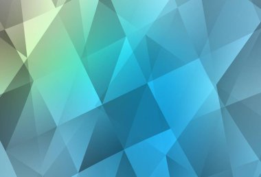 Açık mavi, yeşil vektör üçgen mozaik doku. Üçgenli parlak renkli çizimler. İşiniz için yepyeni bir tasarım..