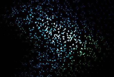 Koyu mavi, çokgen şekilli yeşil vektör deseni. Renkli üçgenlerin olduğu bir resim. Kartvizitiniz için modern tasarım.