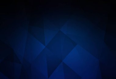 Koyu mavi vektör üçgen arkaplan. Gradyanı olan zarif parlak çokgen çizimi. Web siteniz için yeni bir doku.