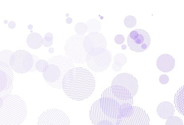 Disklerle açık mor vektör dokusu. Parlak renkli soyut çemberlerin olduğu bir resim. Duvar kağıtlarının dokusu için desen.