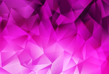 Açık pembe vektör eğimli üçgen desen. Soyut ve üçgenli renkli çizimler. Arkaplanlarınız için desenli desen.