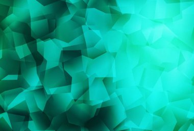 Açık yeşil vektör mozaik arkaplan. Üçgenlerden oluşan parlayan çokgen çizimler. Broşürünüz için yepyeni bir tasarım..