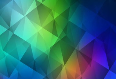 Açık mavi, yeşil vektör düşük polimerli doku. Origami tarzında gradyan ile geometrik çizim. İşiniz için en iyi üçgen tasarım.