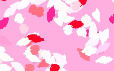 Memphis şekilli açık pembe vektör arkaplan. Soyut tarzda rengarenk gradyan şekilleri olan bir resim. Kartvizitiniz için modern tasarım.