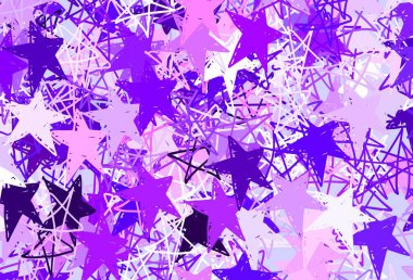 Açık Mavi, küçük ve büyük yıldızlı kırmızı vektör arkaplanı. Yıldızlı parlak renkli illüstrasyon. Reklamınız, posteriniz, afişiniz için en iyi tasarım.