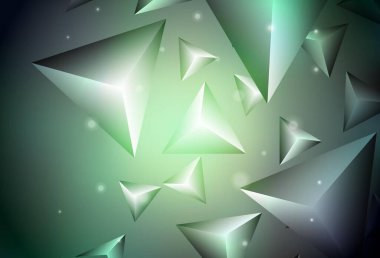 Koyu yeşil üçgenli vektör arka planı. Üçgenli soyut gradyan çizimi. Bir cep telefonu için arka plan.