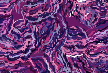 Koyu mor, kıvrımlı çizgileri olan pembe vektör dokusu. Basit çizgilerle renkli gradyan çizimi. Broşürler, broşürler için doku.