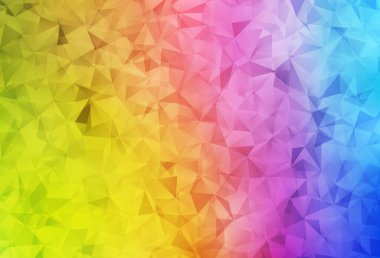 Işık çok renkli vektör eğimli üçgen deseni. Gradyanı olan zarif parlak çokgen çizimi. Pankartın için tamamen yeni bir şablon.