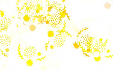 Açık yeşil, sarı vektör karalama arkaplanı çiçekler, güller. Çiçekli modern soyut illüstrasyon. İşiniz için en iyi tasarım..