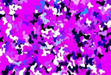 Rastgele şekilli açık mor vektör deseni. Renkli rastgele şekillerle modern soyut illüstrasyon. Bir cep telefonu için arka plan.