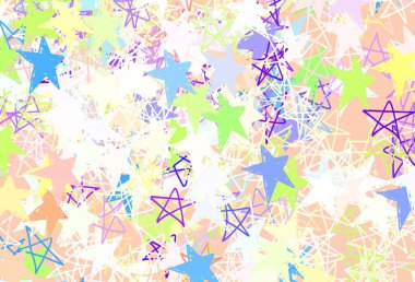 Gökyüzü yıldızlı ışık çokrenkli vektör şablonu. Bulanık dekoratif dizayn yıldızlı basit bir stilde. Astronomi web siteleri için desen.