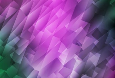 Açık Pembe, eşkenar dörtgenli yeşil vektör şablonu. Soyut stil ve dikdörtgenlerle dekoratif tasarım. Reklamınız, posteriniz, afişiniz için en iyi tasarım.