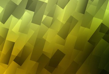 Açık yeşil, kare şeklinde sarı vektör deseni. Soyut stil ve dikdörtgenlerle dekoratif tasarım. Şablon bir arkaplan olarak kullanılabilir.