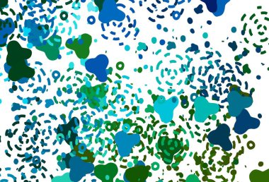 Açık mavi, soyut şekilli yeşil vektör arkaplan. Soyut gradyan şekilli basit renkli çizimler. Duvar kağıtları için zarif tasarım.