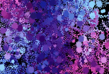 Koyu pembe, soyut şekilli mavi vektör arkaplan. Rastgele şekillerle soyut tarzda dekoratif tasarım. Bir cep telefonu için arka plan.