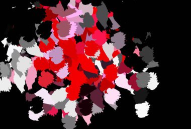 Koyu pembe, Memphis şekilli kırmızı vektör arkaplan. Soyut tarzda rengarenk gradyan şekilleri olan bir resim. Web siteniz için basit tasarım.