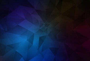 Koyu mavi vektör çokgen desen. Üçgenli renkli soyut çizimler. Marka kitabınız için yeni şablon.