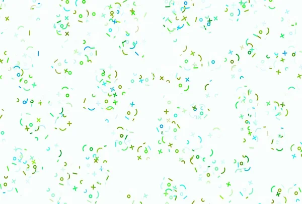 浅蓝色 绿色矢量纹理与数学符号 白色背景上有渐变的彩色数学符号 排版登陆页模板 — 图库矢量图片