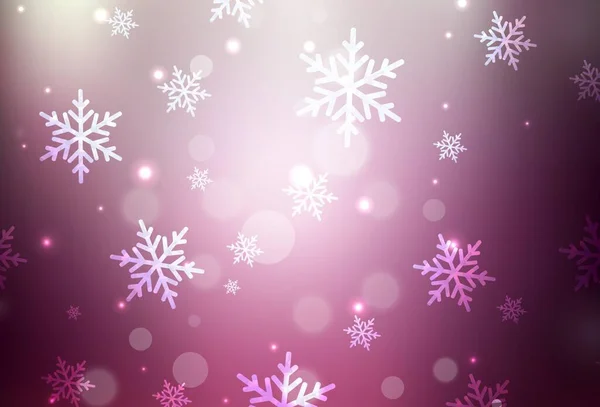 Dunkelrosa Vektormuster Weihnachtlichen Stil Moderne Abstrakte Weihnachtsstimmungen Prägen Das Bild — Stockvektor