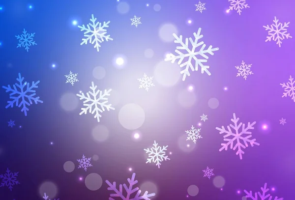 Светло Розовый Синий Вектор Новогоднем Стиле Красочная Иллюстрация Рождественскими Символами — стоковый вектор