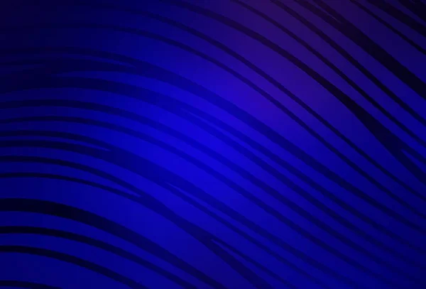 Темний Векторний Фон Blue Вигнутими Лініями Кругова Абстрактна Ілюстрація Градієнтом — стоковий вектор