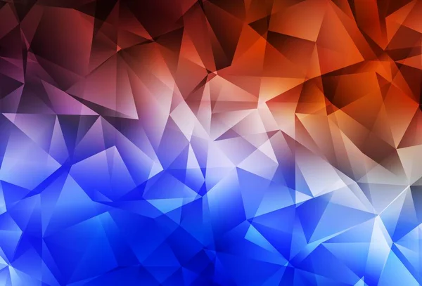 Hellblauer Roter Vektor Abstrakter Mosaikhintergrund Geometrische Illustration Origami Stil Mit — Stockvektor