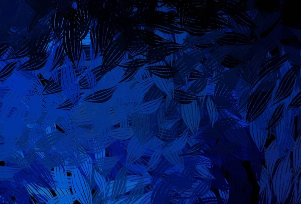Vecteur Bleu Foncé Motif Naturel Avec Des Feuilles Feuilles Sur — Image vectorielle