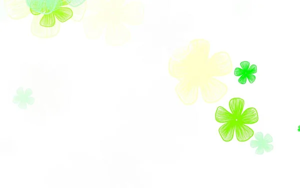 Светло Зеленый Красный Вектор Естественной Живописи Цветами Цветы Градиентом Белом — стоковый вектор