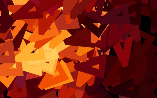 Темно Оранжевый Векторный Фон Треугольниками Блестящие Абстрактные Иллюстрации Треугольными Формами — стоковый вектор