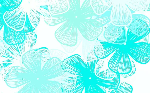Light Green Διάνυσμα Doodle Φόντο Λουλούδια Πολύχρωμη Απεικόνιση Λουλούδια Στυλ — Διανυσματικό Αρχείο