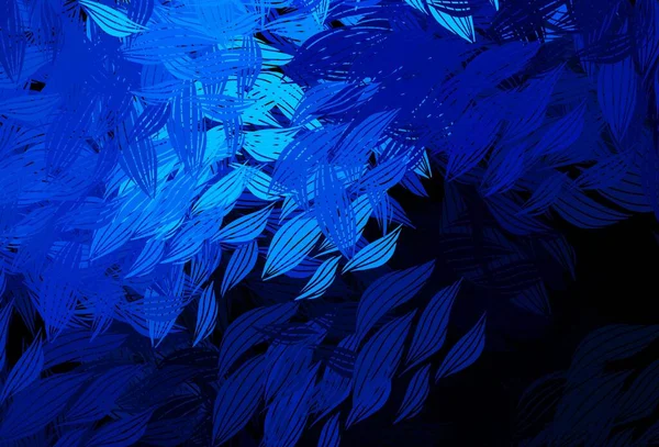Vetor Azul Escuro Padrão Natural Com Folhas Glitter Ilustração Abstrata — Vetor de Stock